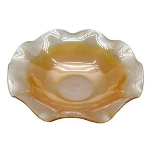 Vintage Jeannette Iris Herringbone Marigold Depression Carnival Glass 12" Bowl‎